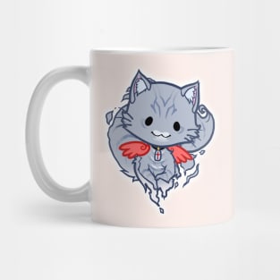 Halloween Chibi Winged Kitty - Grey Tabby Ghost Cat Mug